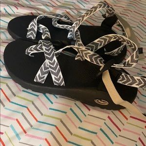 Black and White Chacos